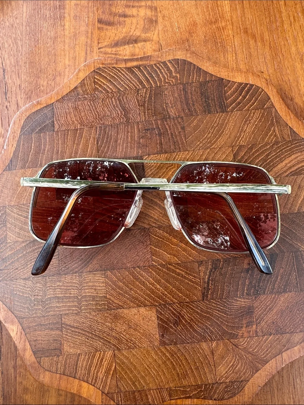 Gold Frame Tinted Rose Pink Lens Vintage Prescription Sunglasses Hippie